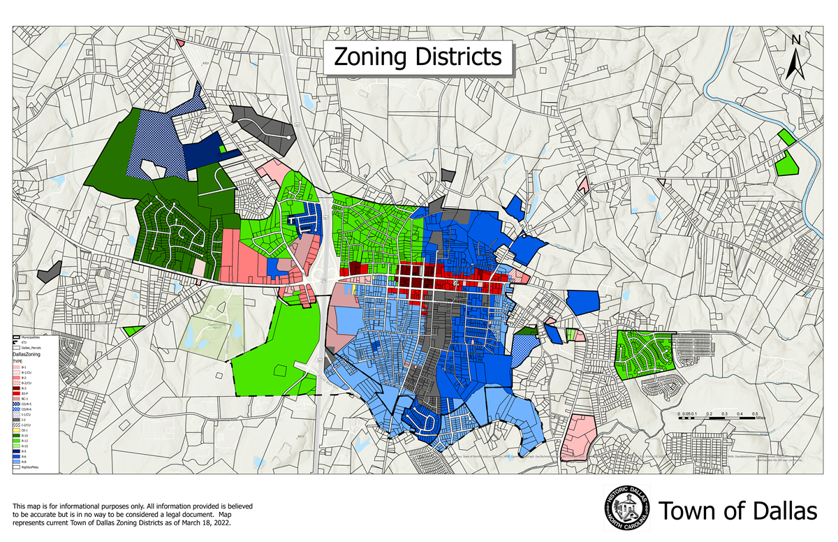Dallas NC Zoning Map